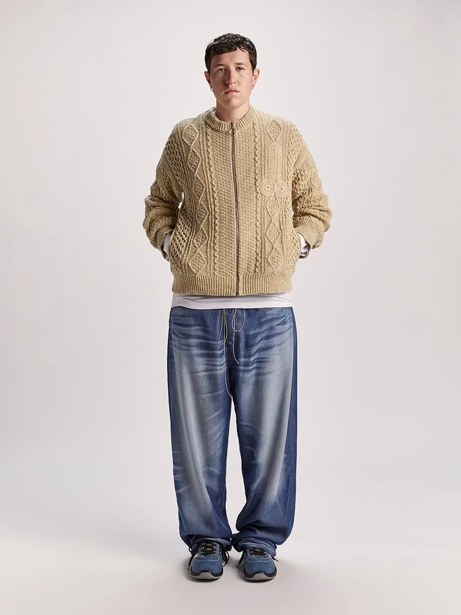 Cazzo Cardigan Natural sold by Magliano