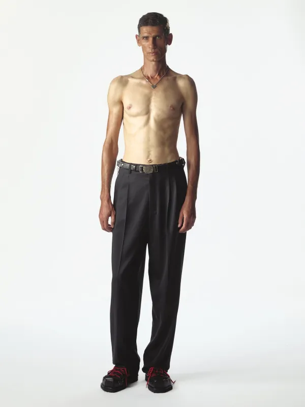 Classic Zip Double Pince Black made by Magliano