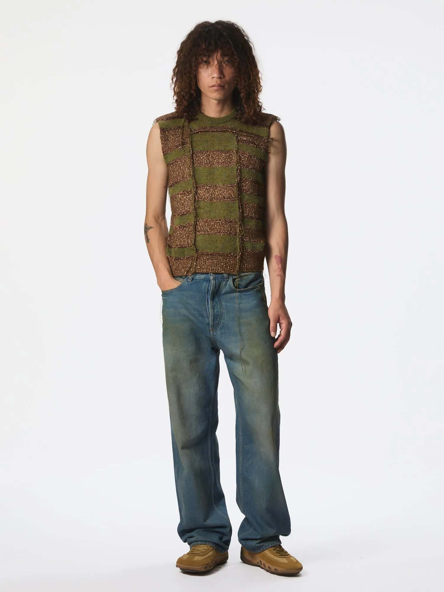 A Mess Of A Vest Green Mix sold by Magliano product image thumbnail 2