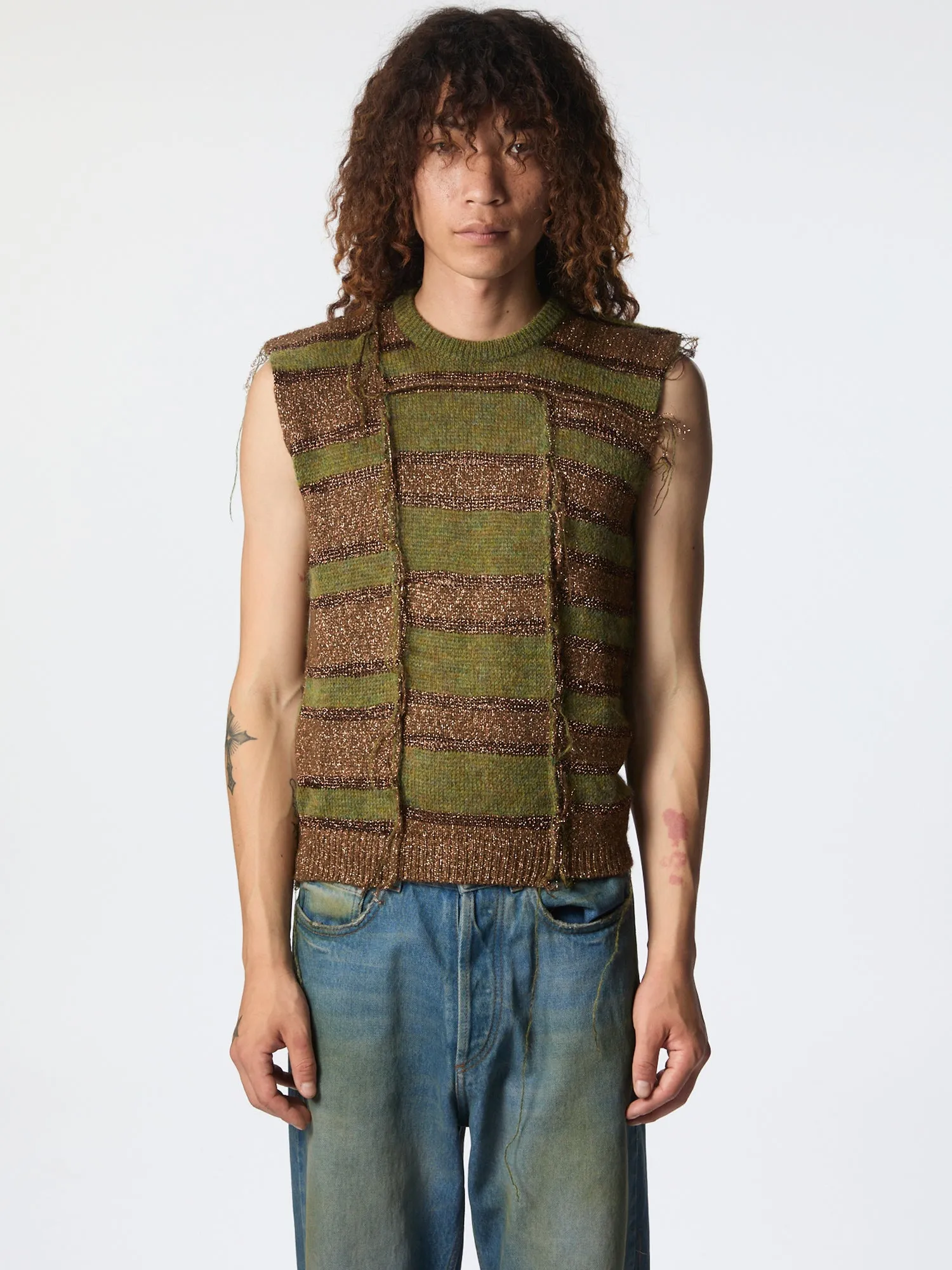 A Mess Of A Vest Green Mix sold by Magliano product image thumbnail 3