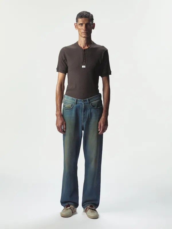 Flattone Denim Camping Blue made by Magliano