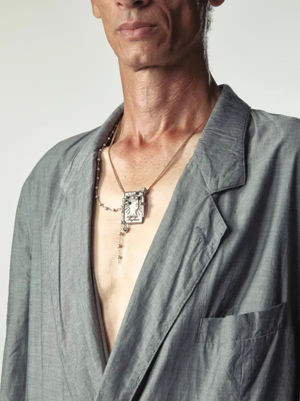 Santa Necklace Matt Silver made by Magliano