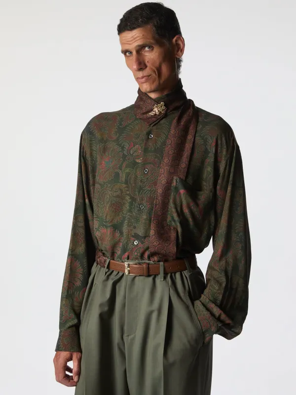 Liquid Penna Long Sleeve Pomengrade Green made by Magliano