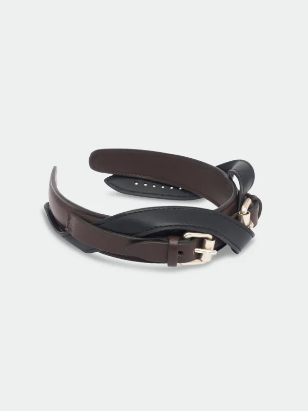 Leather Mess Cerchietto Brown made by Magliano
