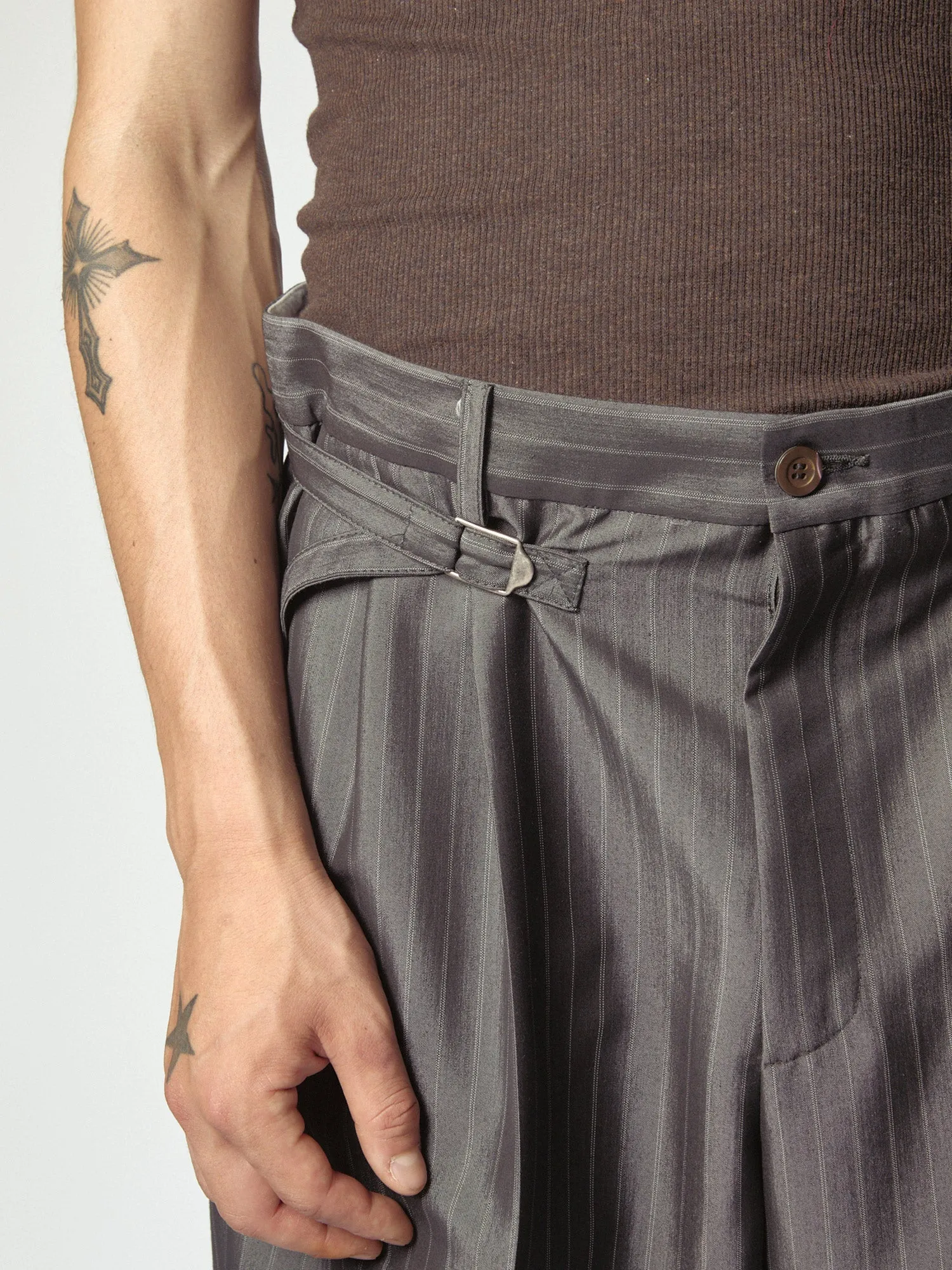 Darkettone Regolatore Short Pinstripe Melange sold by Magliano product image thumbnail 5