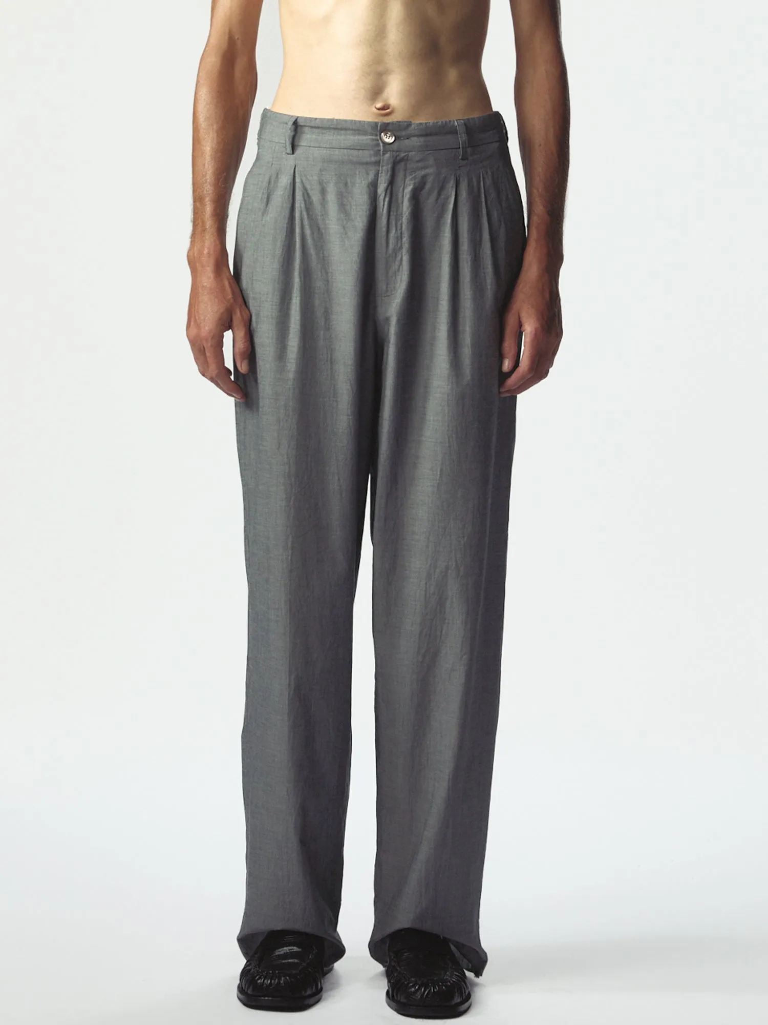 Zipped Double Pleats Grey Melange sold by Magliano product image thumbnail 3