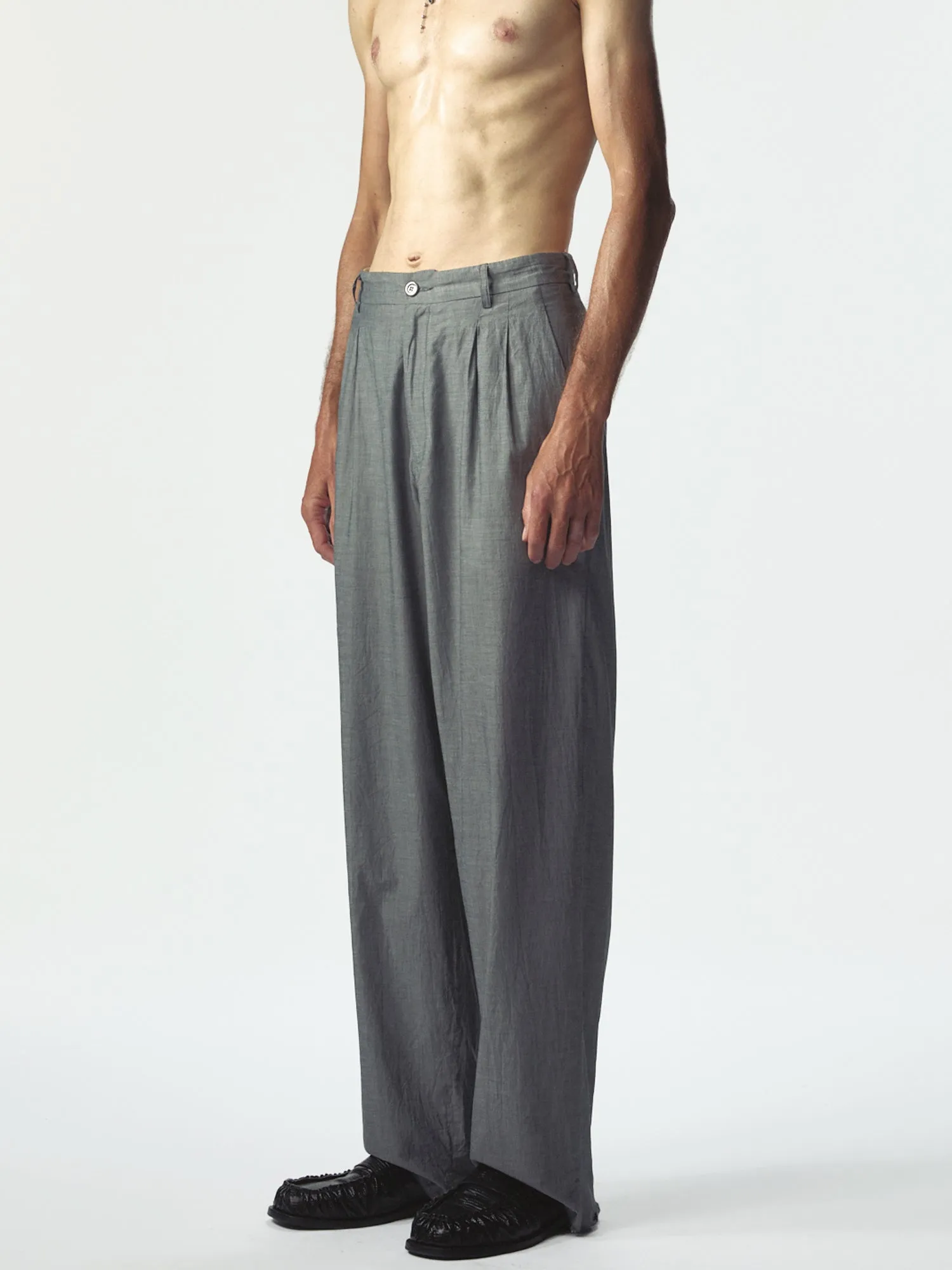Zipped Double Pleats Grey Melange sold by Magliano product image thumbnail 4