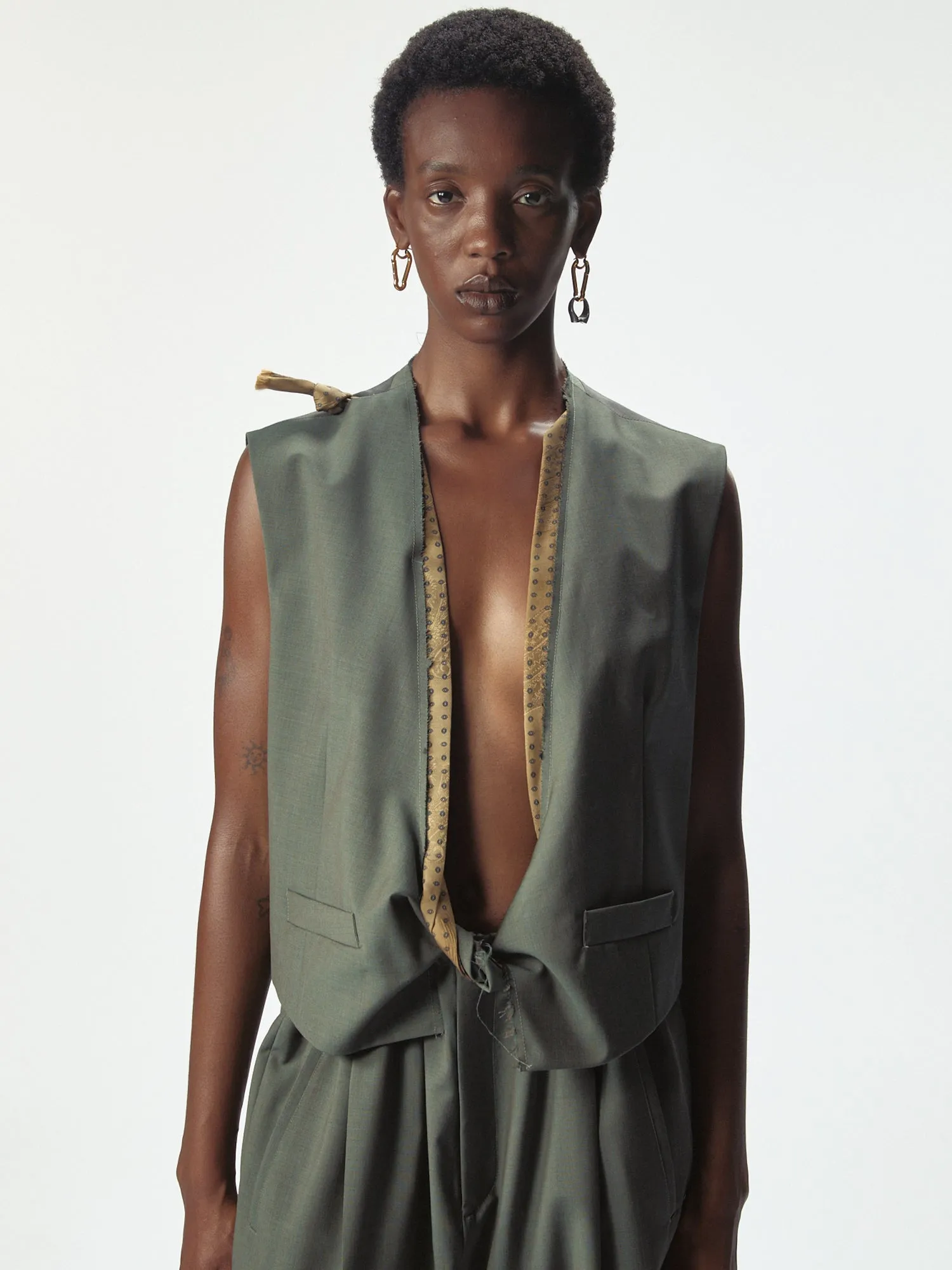 Dawn Knotted Vest Dollar Green sold by Magliano product image thumbnail 2