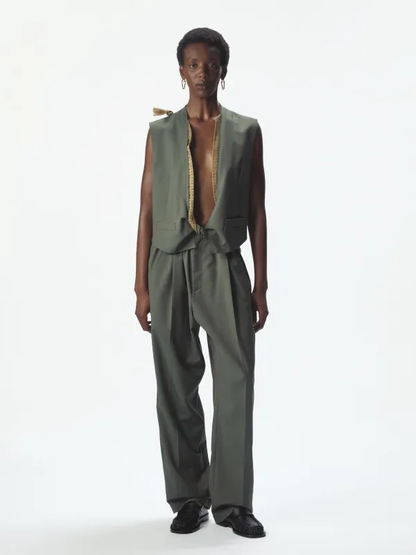 Dawn Knotted Vest Dollar Green made by Magliano
