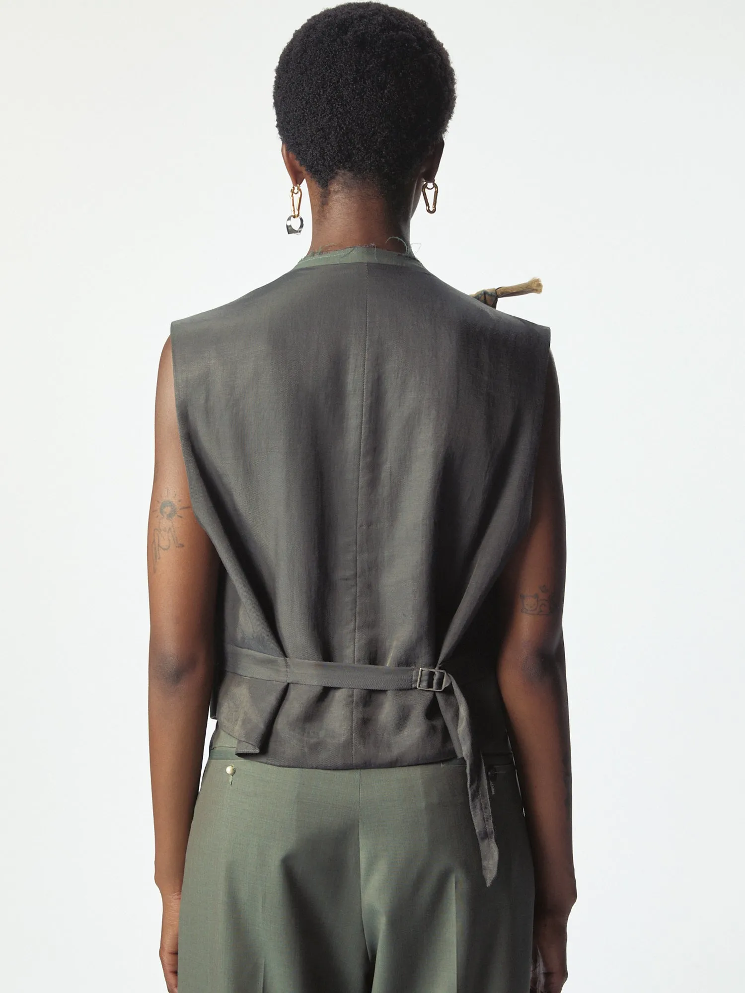 Dawn Knotted Vest Dollar Green sold by Magliano product image thumbnail 4