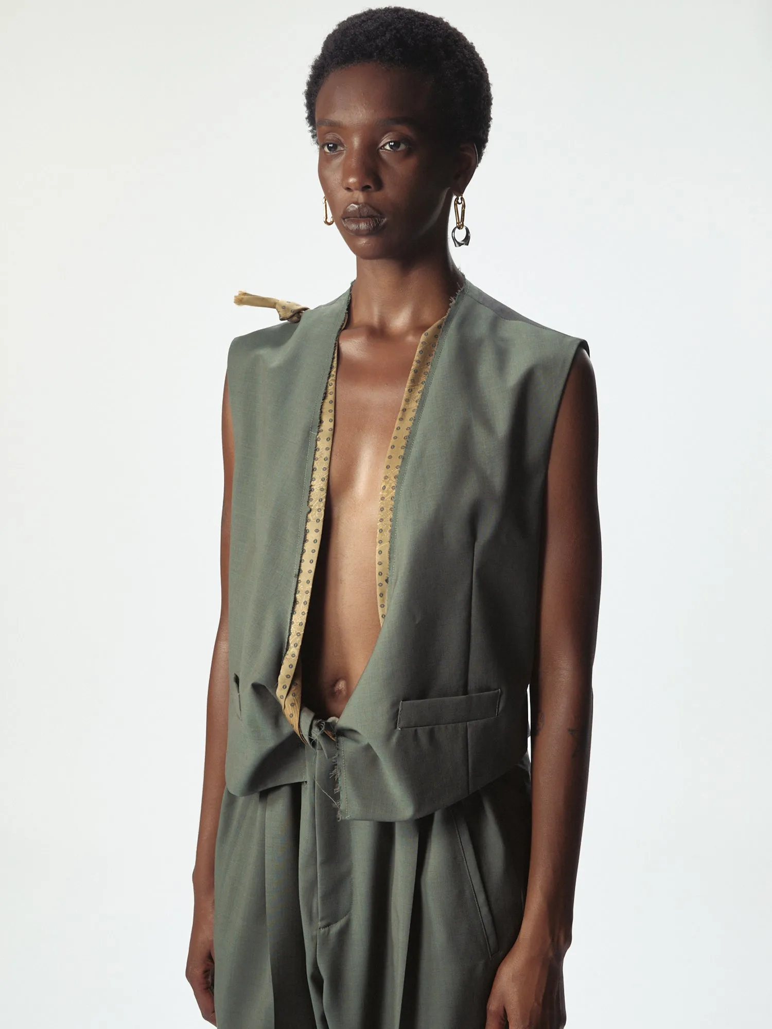 Dawn Knotted Vest Dollar Green sold by Magliano product image thumbnail 3
