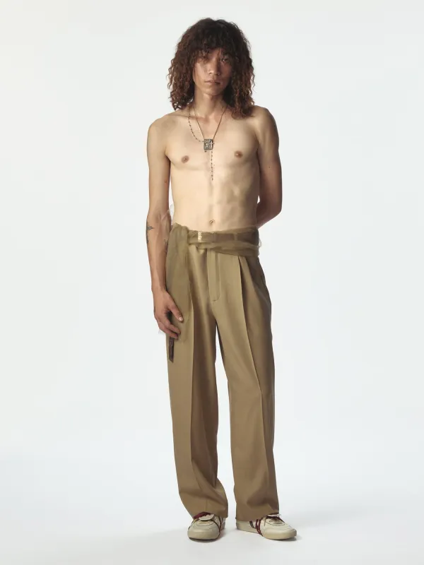 Piccolo Paradiso Zipped Double Pince Beige made by Magliano