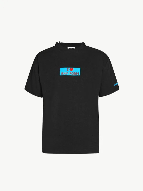 I Love Gay Porn Tee Black made by Magliano