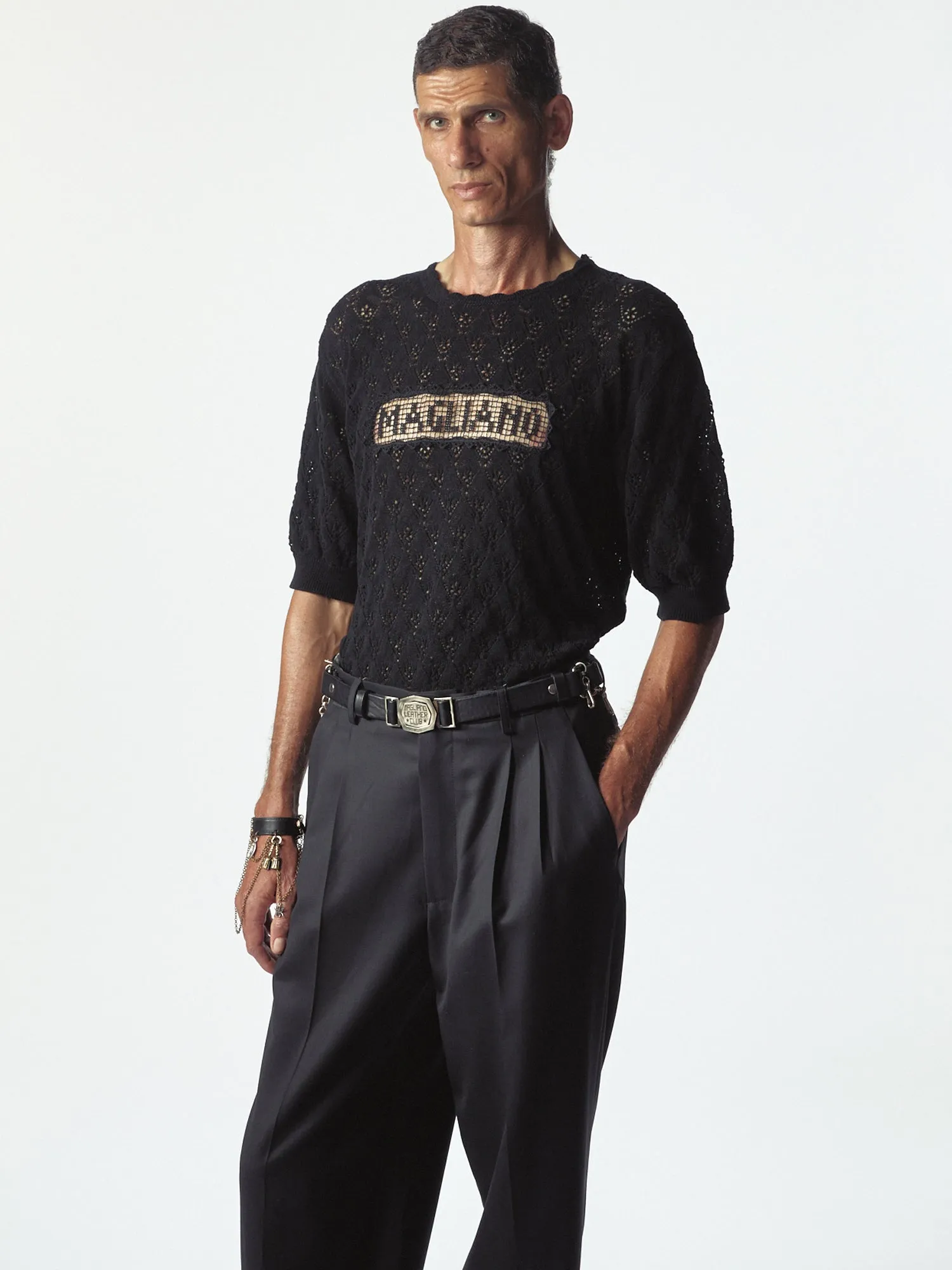 Comunione Knitted Tee Black sold by Magliano