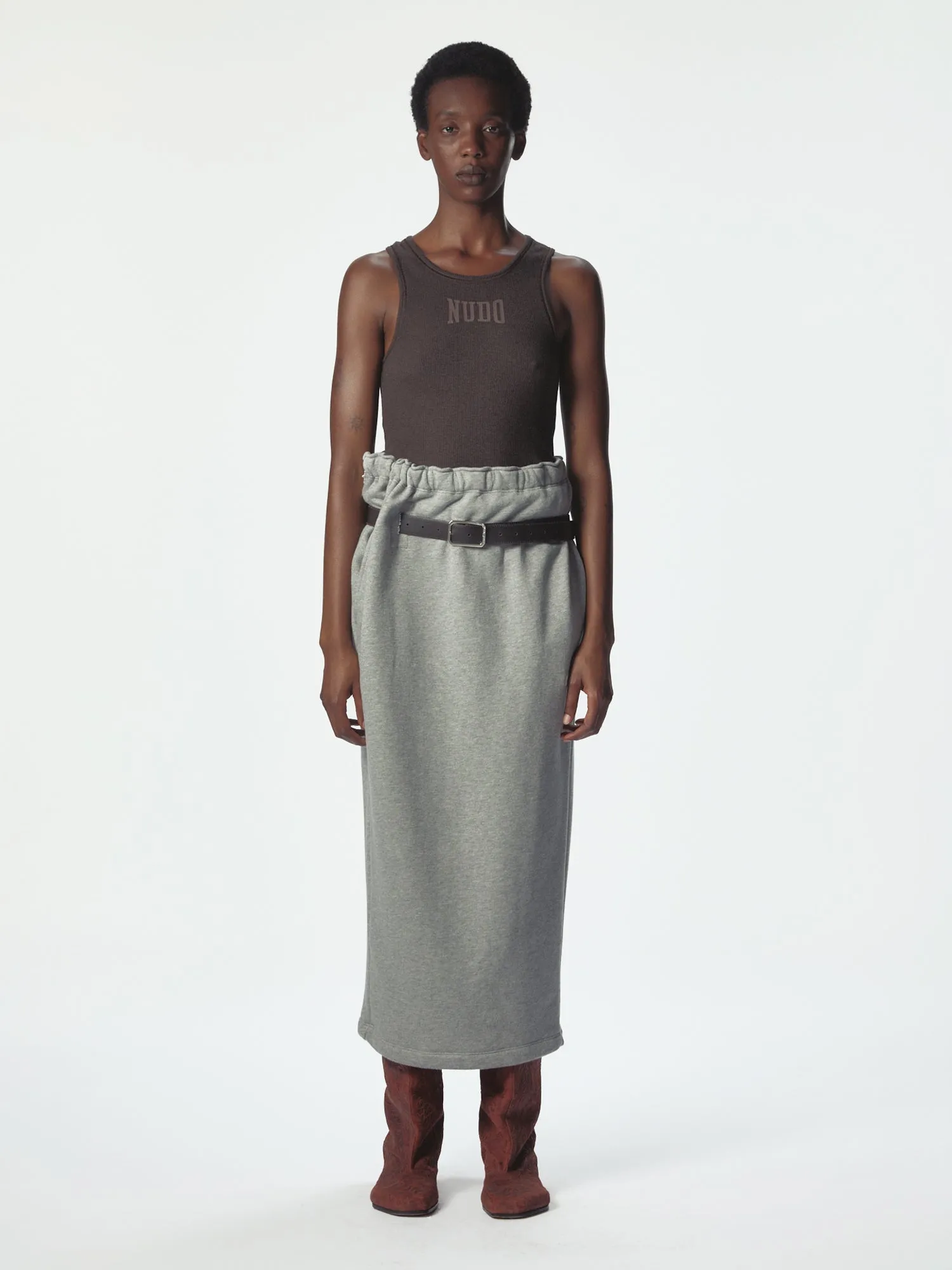 Provincia Skirt Grey Melange sold by Magliano
