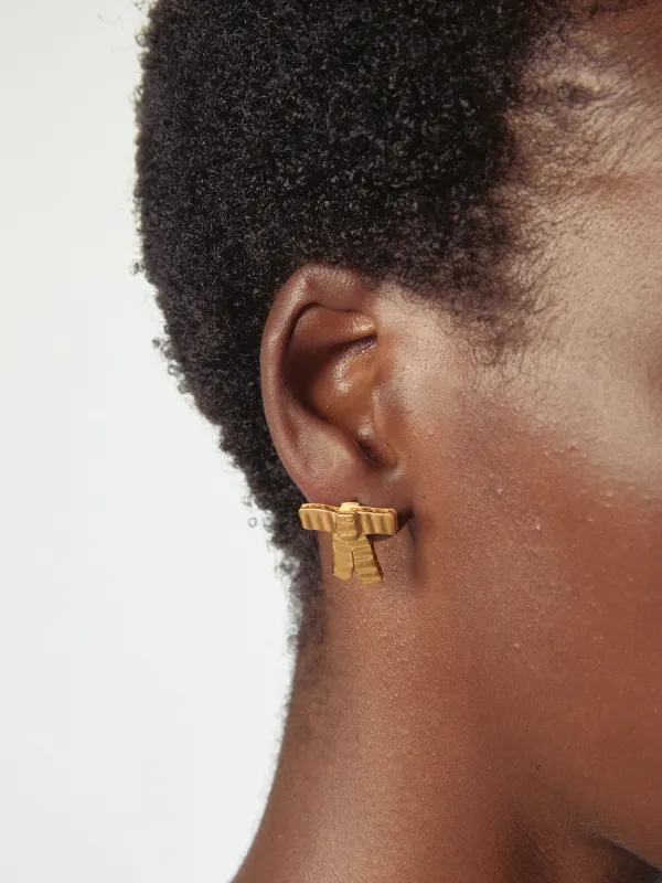 Cardboard Fiocco Earrings Gold made by Magliano
