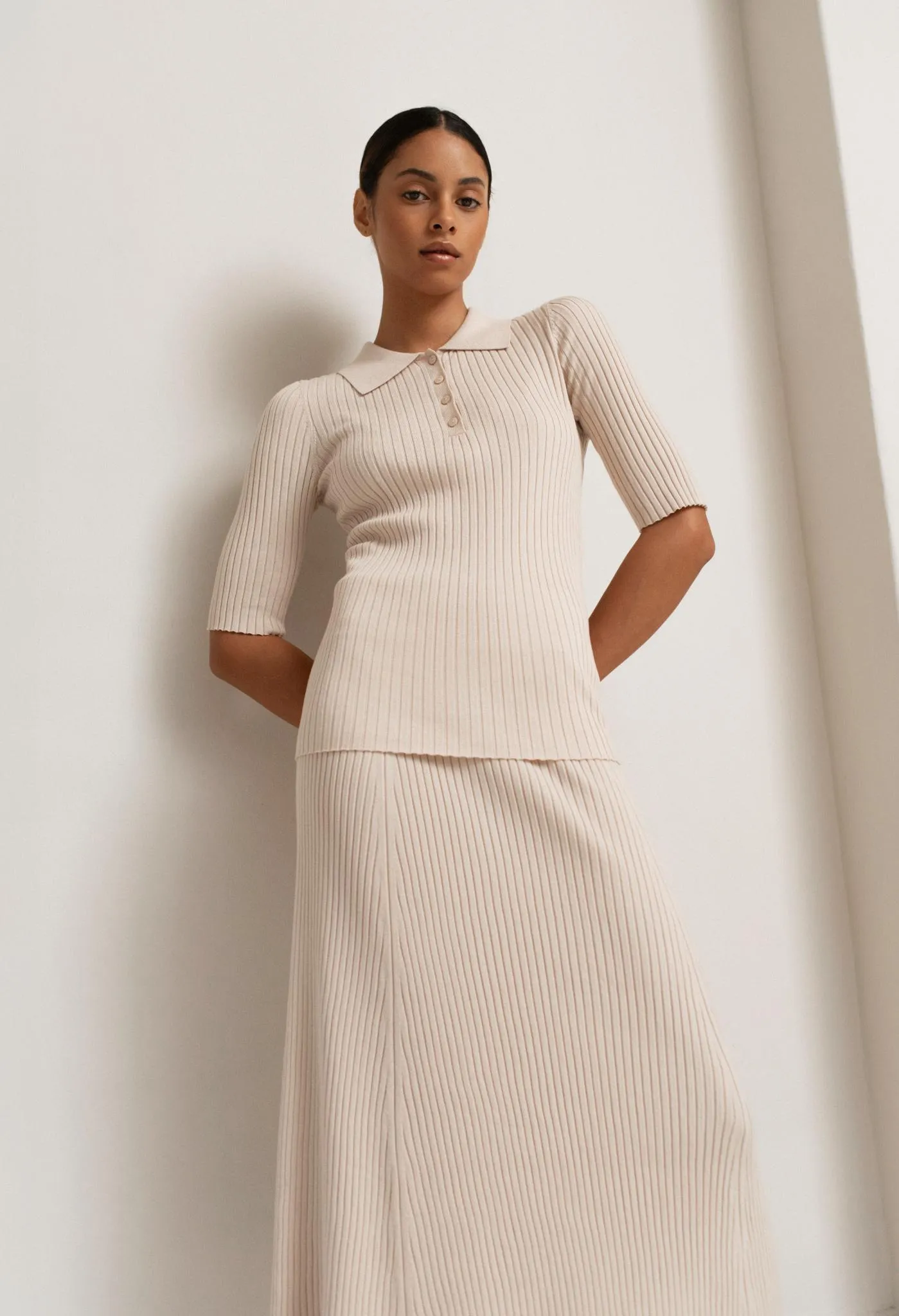 Leona Sweater Knit Rib Polo sold by PAPER LABEL product image thumbnail 3