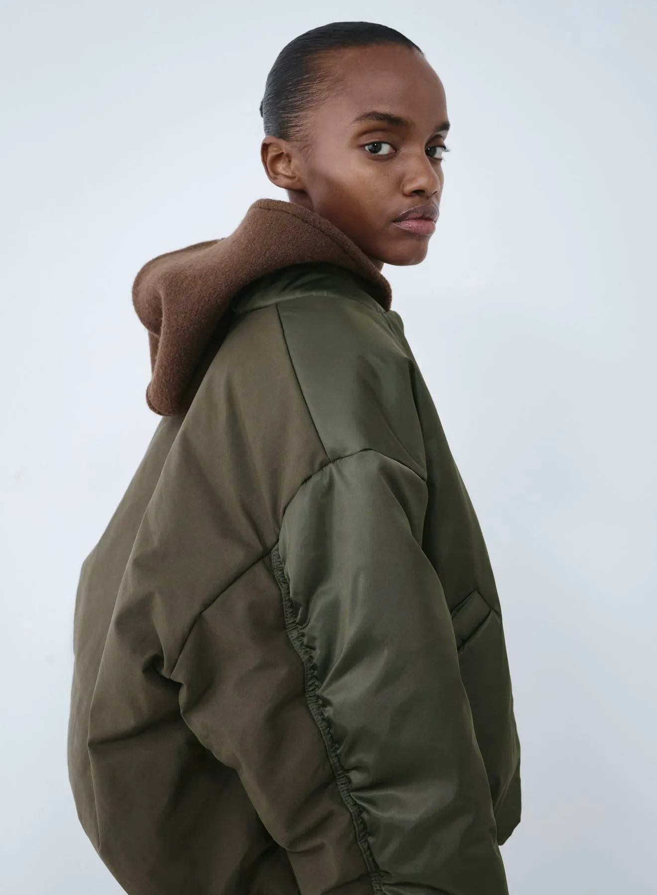Bomber short nylon/wax | khaki sold by KASSL Editions product image thumbnail 3