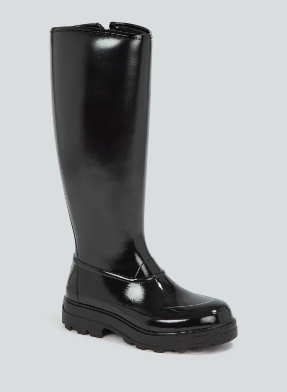 Tijntje high boot | shiny black made by KASSL Editions