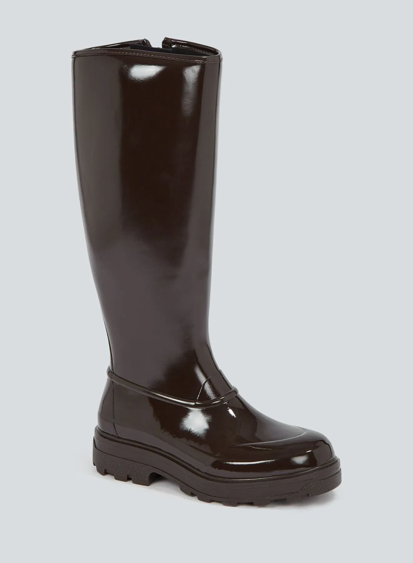 Tijntje high boot | shiny dark brown sold by KASSL Editions