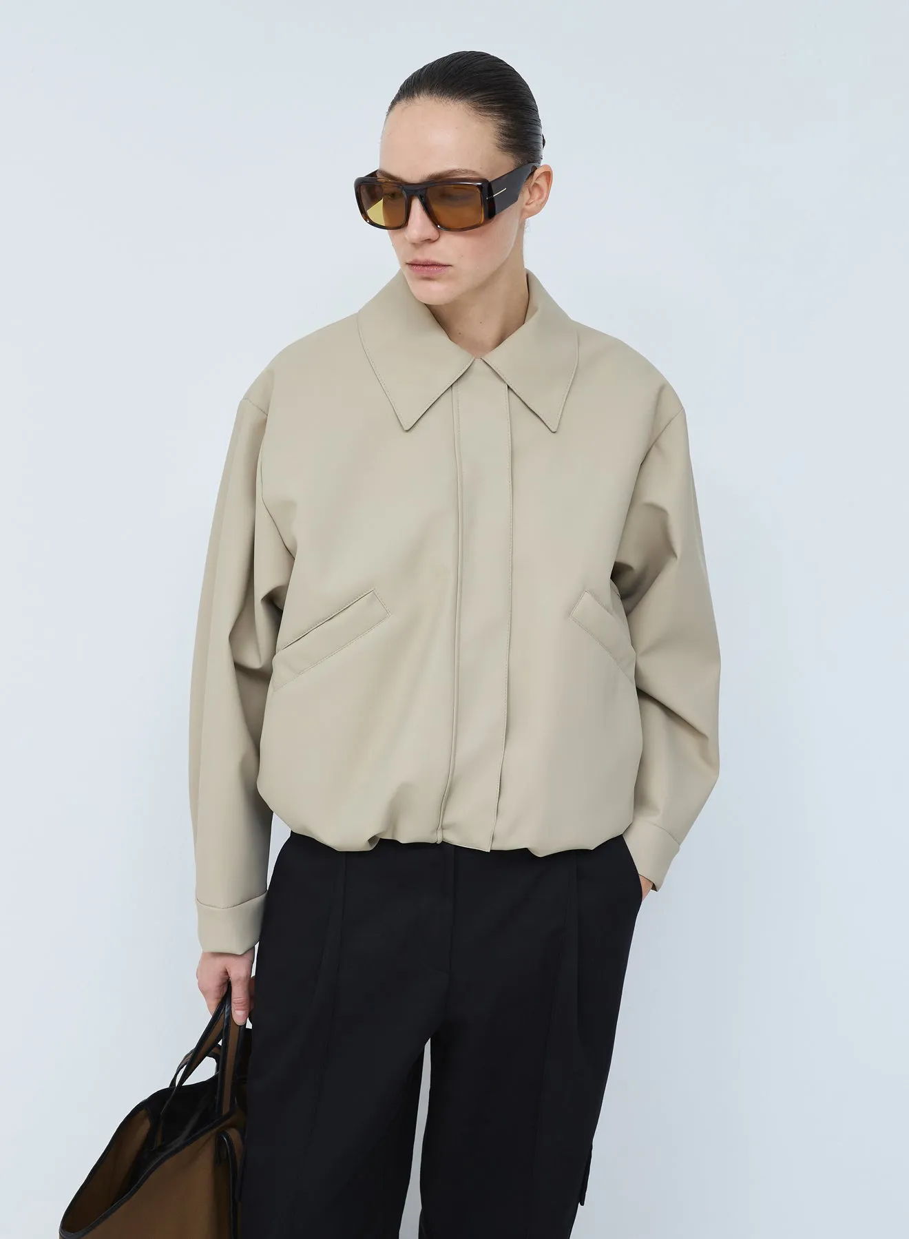 Bomber short rubber | beige sold by KASSL Editions product image thumbnail 2