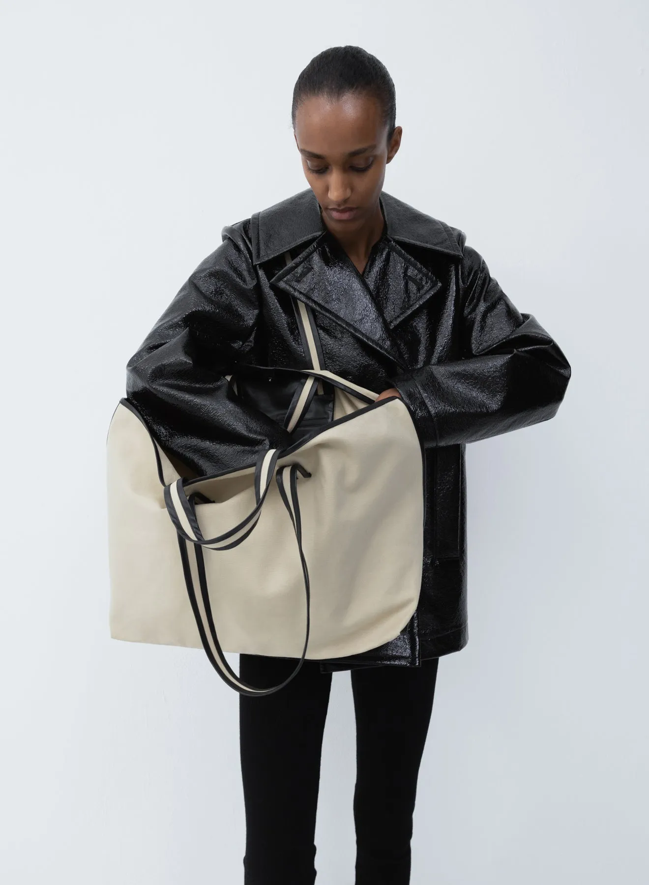 Tote canvas | beige / oil black sold by KASSL Editions product image thumbnail 3