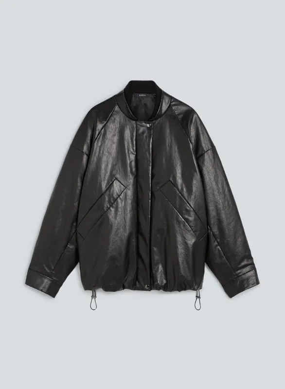 Oversized padded bomber oil | black made by KASSL Editions
