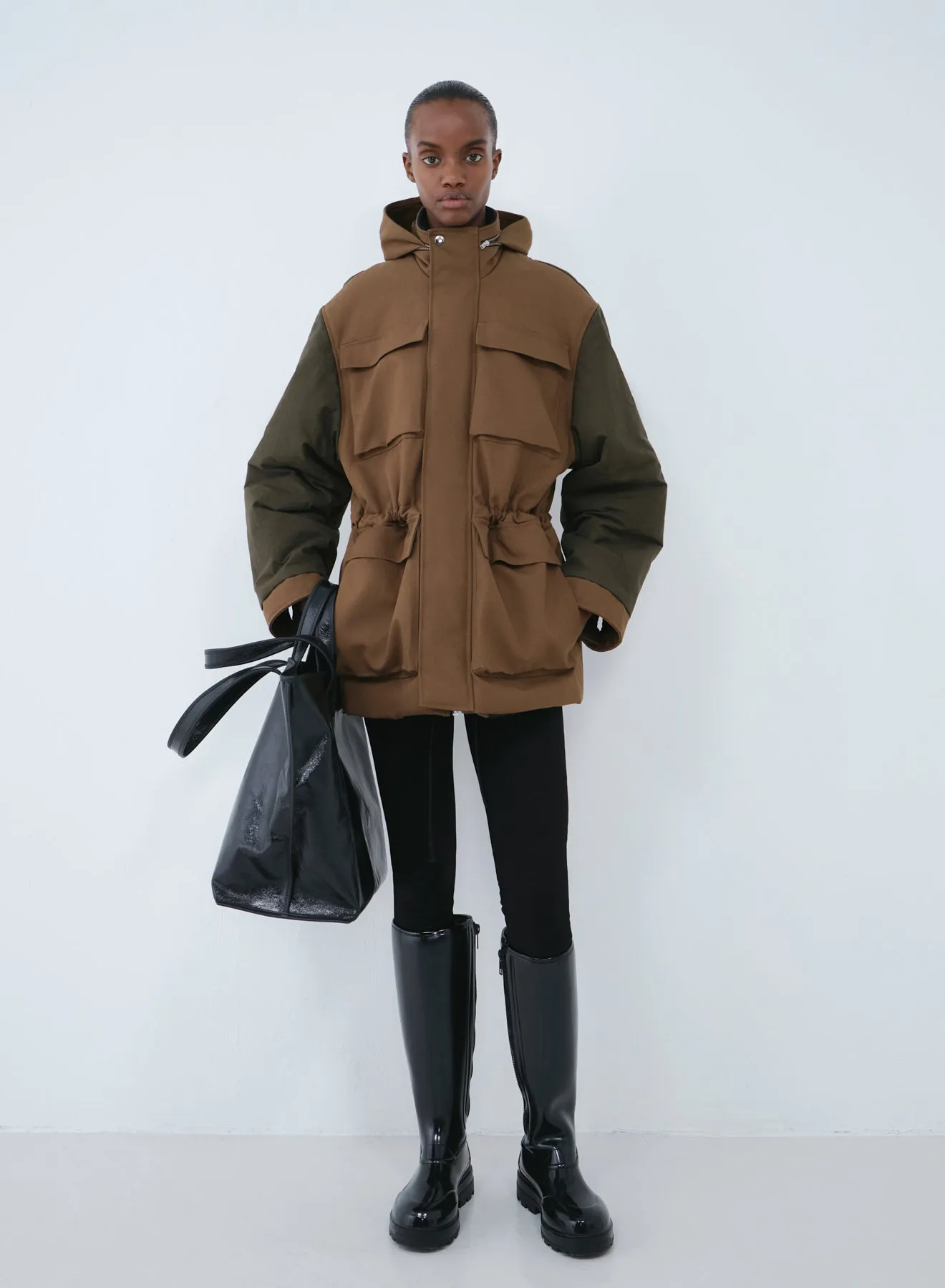 Field jacket canvas/wax | almond / oil black sold by KASSL Editions product image thumbnail 2