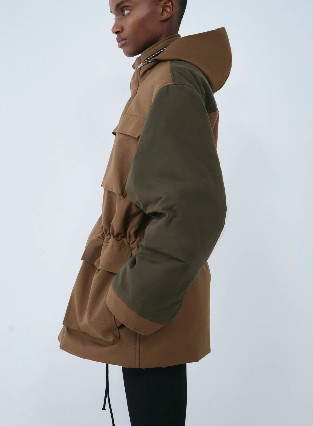 Field jacket canvas/wax | almond / oil black sold by KASSL Editions product image thumbnail 5