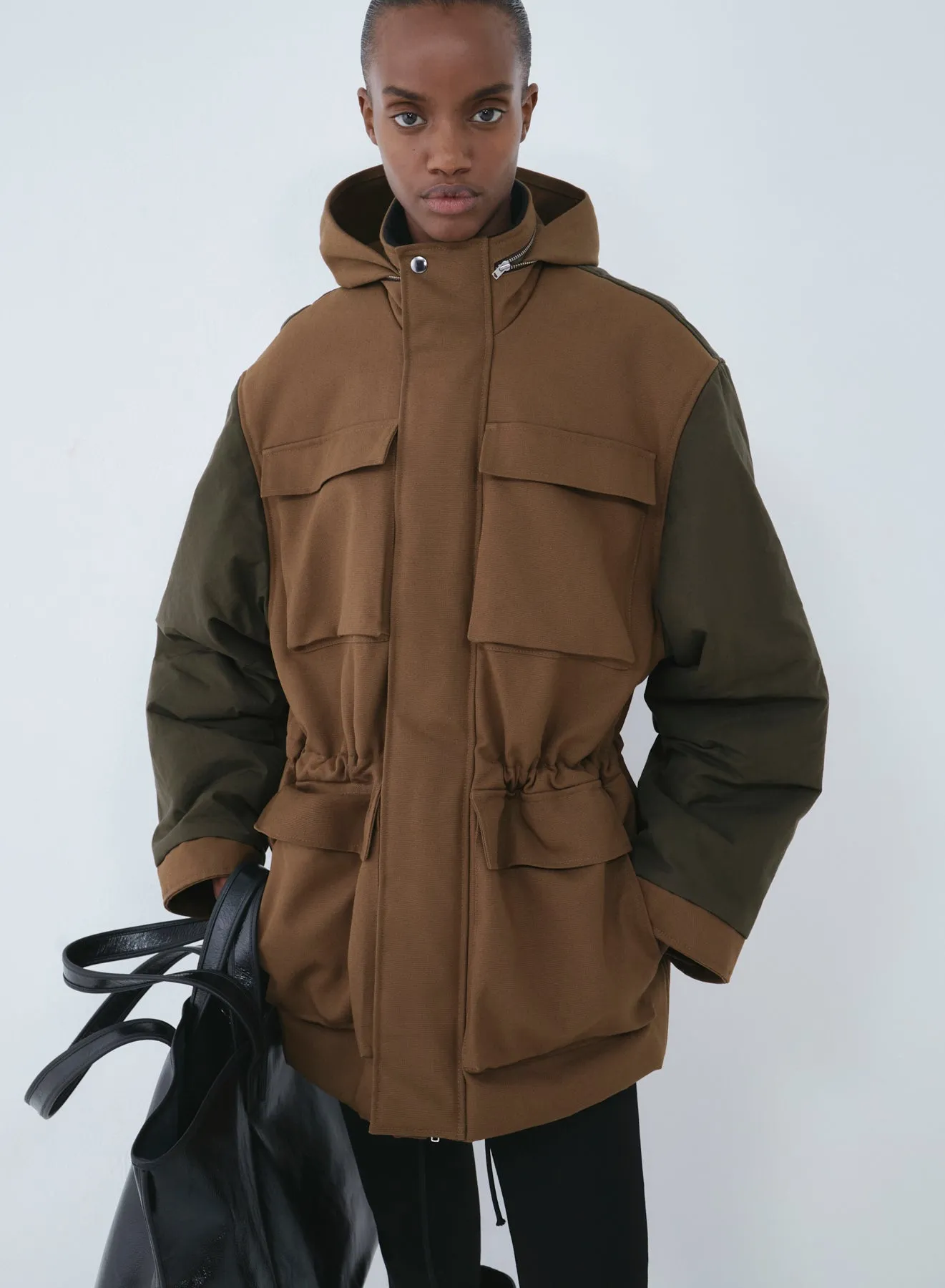 Field jacket canvas/wax | almond / oil black sold by KASSL Editions product image thumbnail 3