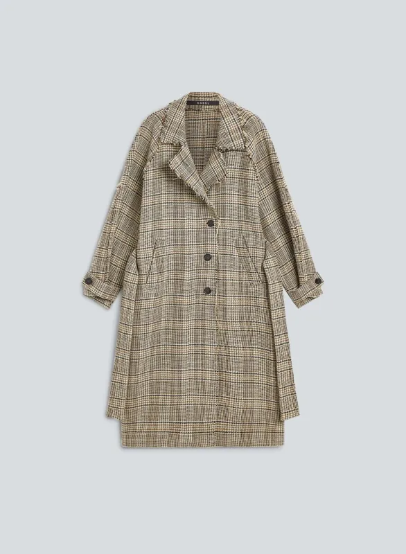 Overcoat wool | check camel made by KASSL Editions