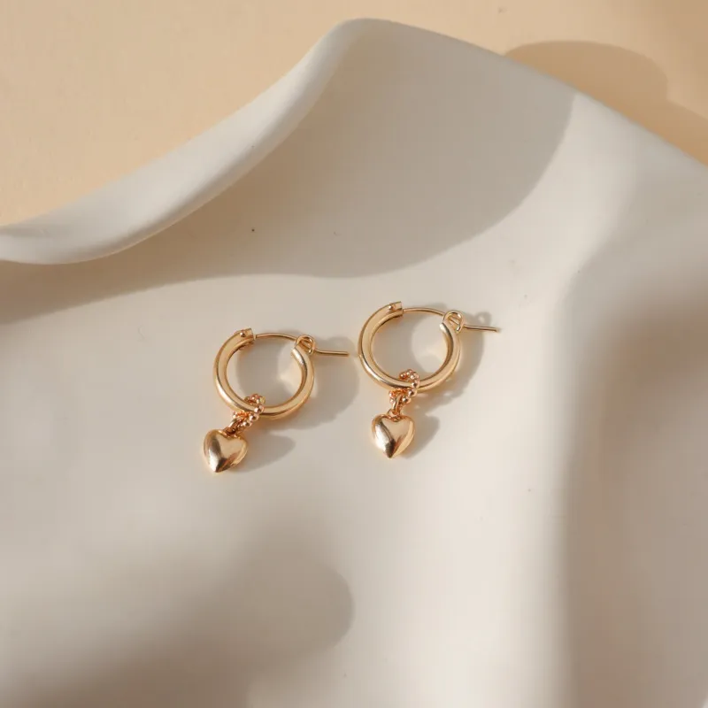 Everthine Heart Hoops made by Token Jewelry