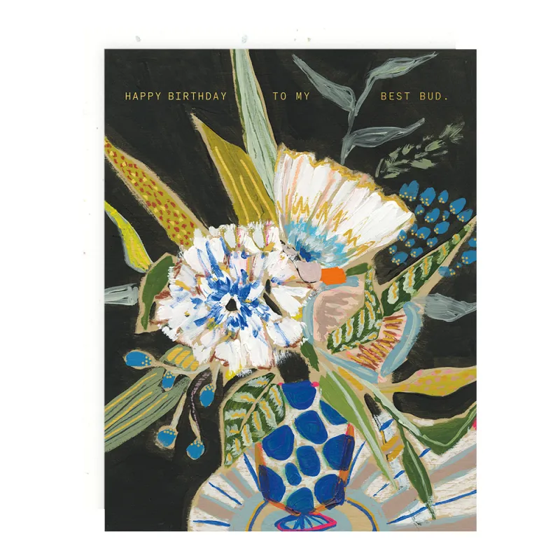 Blue Polka Floral Birthday Card sold by Token Jewelry