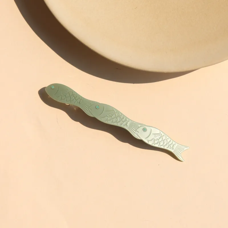 Jade Fish Hair Clip sold by Token Jewelry