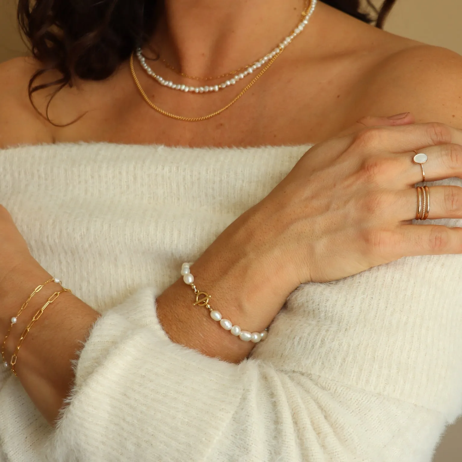 Pearl Muse Toggle Bracelet sold by Token Jewelry product image thumbnail 4