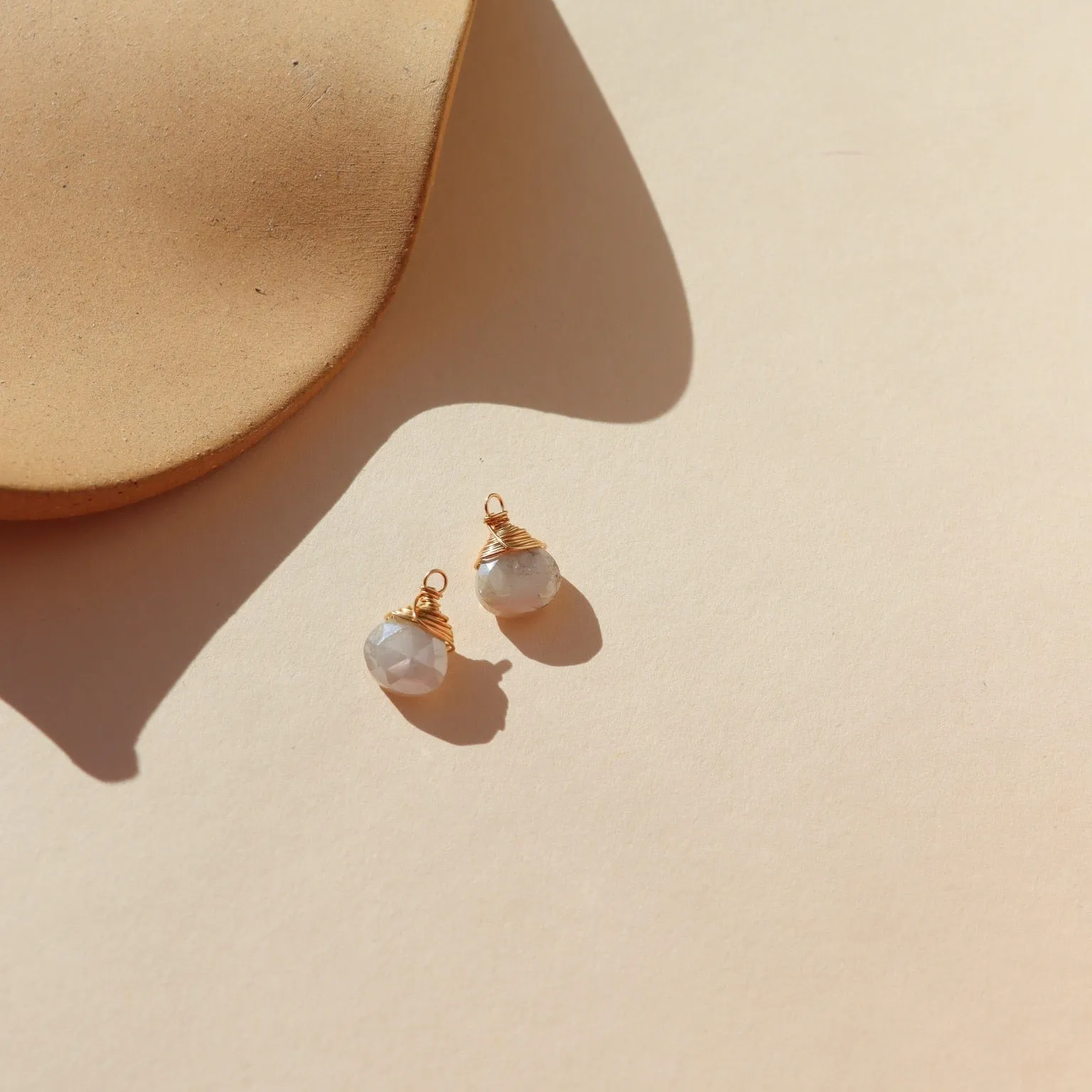 Mystic Moonstone Hoops sold by Token Jewelry product image thumbnail 3