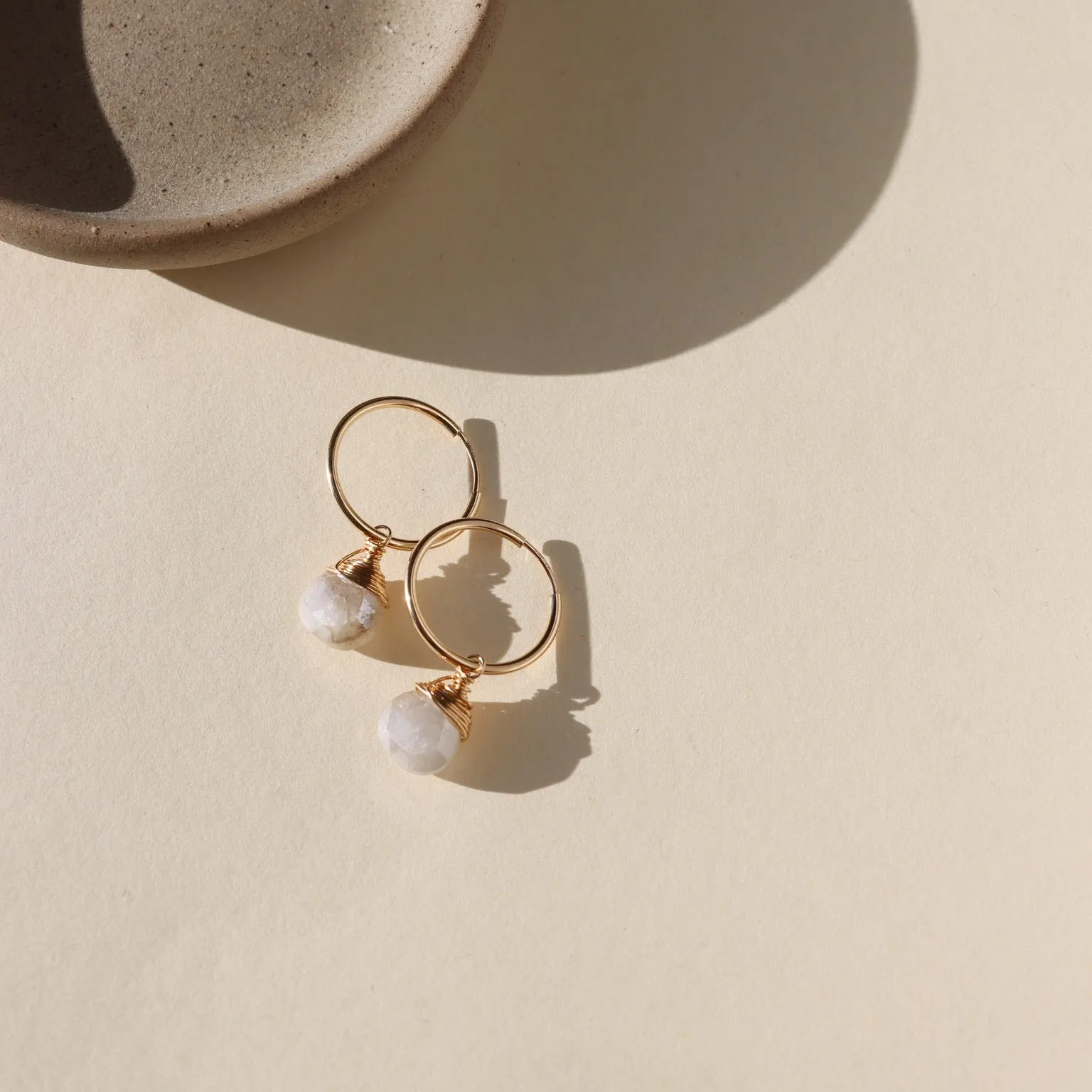 Mystic Moonstone Hoops sold by Token Jewelry product image thumbnail 2