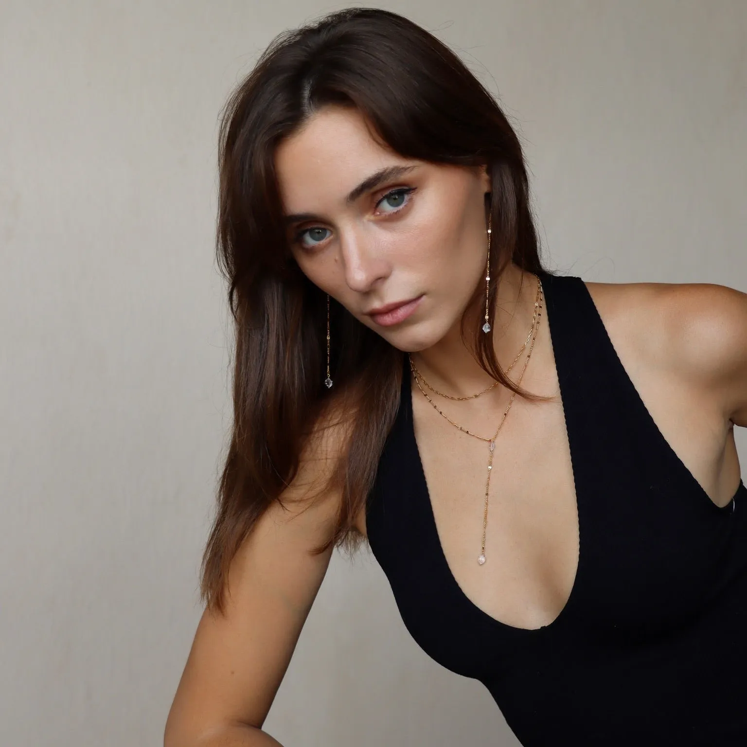 Sunburst Herkimer Drop Earrings sold by Token Jewelry product image thumbnail 2