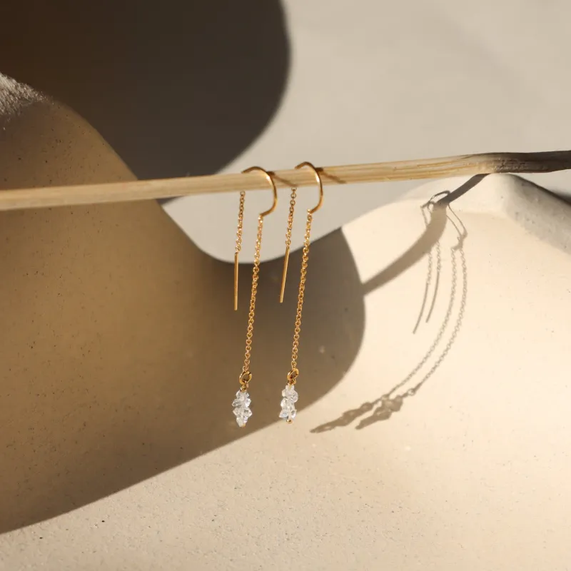 Herkimer Diamond Threaders made by Token Jewelry