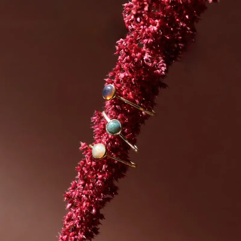 Black Opal Ring made by Token Jewelry