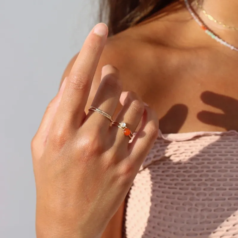 Carnelian Glow Ring made by Token Jewelry