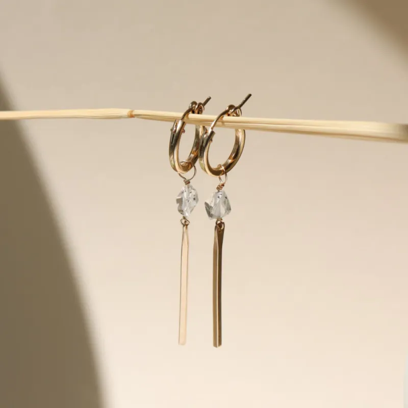 Herkimer Prism Hoop Charms made by Token Jewelry