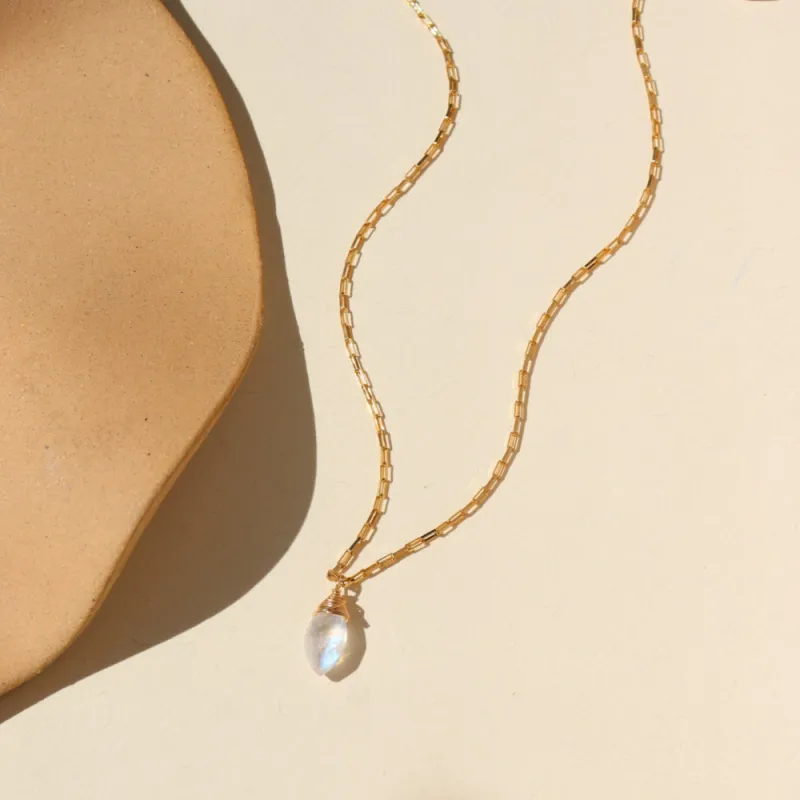 Moonstone Marquise Necklace sold by Token Jewelry