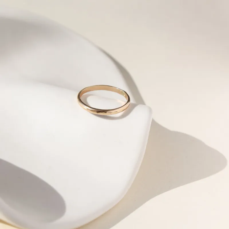 Hammered Circle Ring 14k Gold made by Token Jewelry