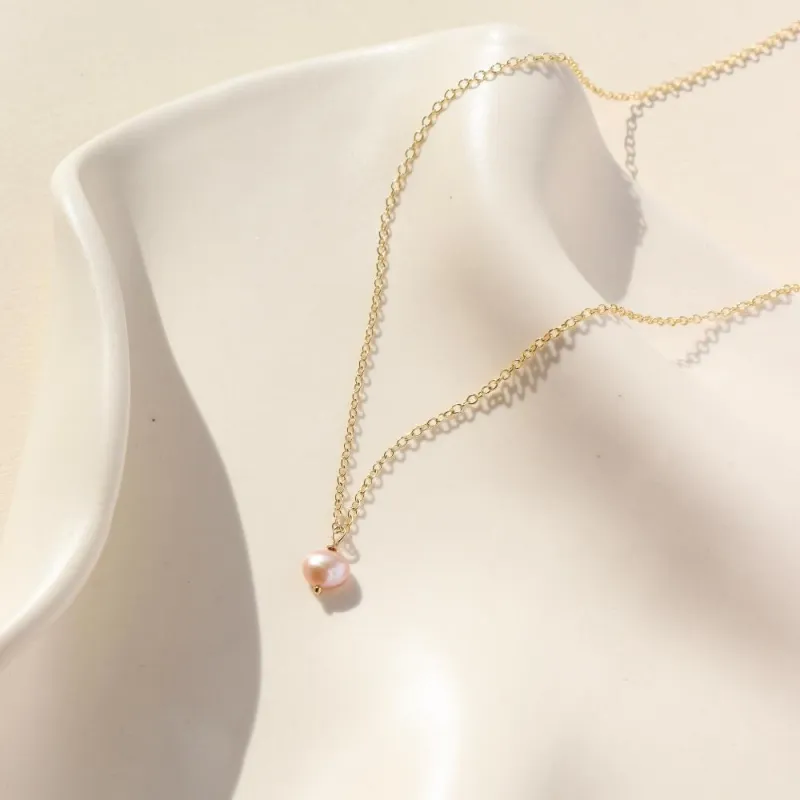 Pink Pearl Necklace sold by Token Jewelry