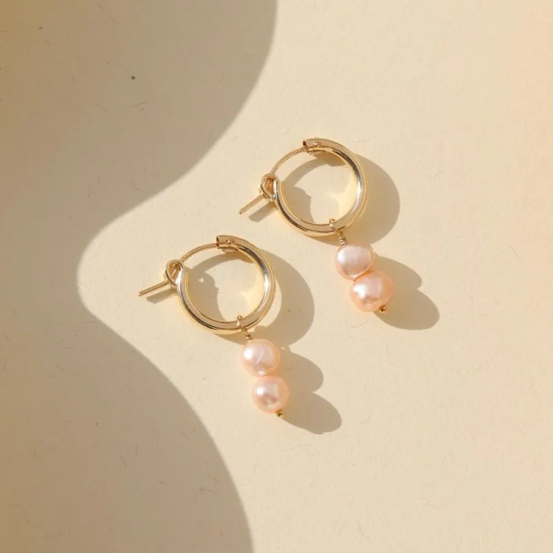 Pink Pearl Earrings sold by Token Jewelry