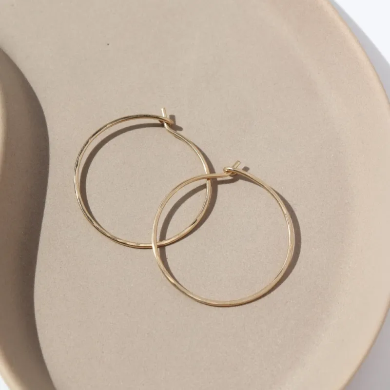 Organic Hoops in 14k Gold made by Token Jewelry