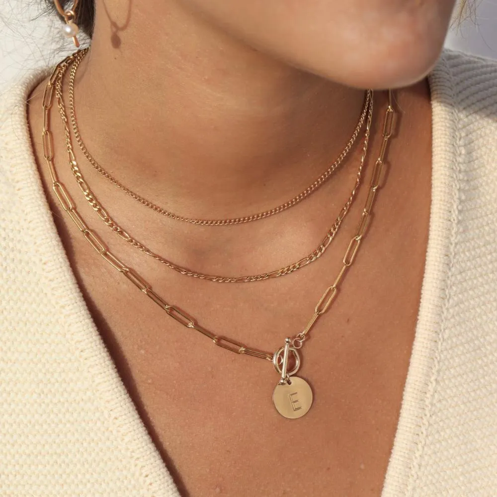 Chain Link Toggle Necklace with Monogram sold by Token Jewelry product image thumbnail 2