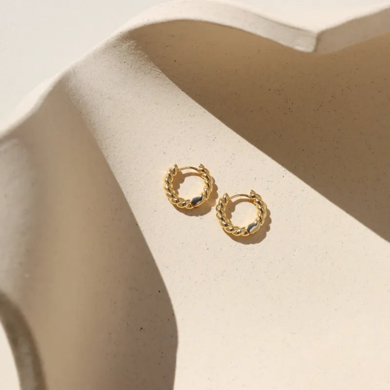 Croissant Huggie Hoops sold by Token Jewelry