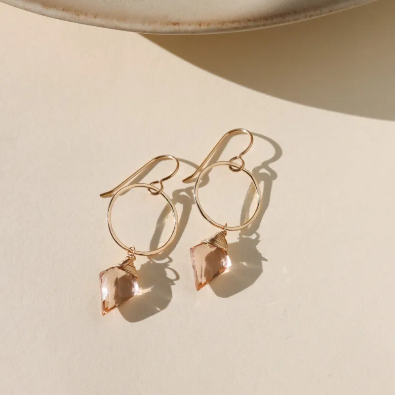 Champagne Quartz Drops made by Token Jewelry